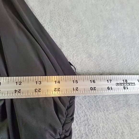 Apart Dress Womens 8 Black Gold Stud Rhinestone Long Formal Ball Sleeveless Gown - Picture 9 of 12